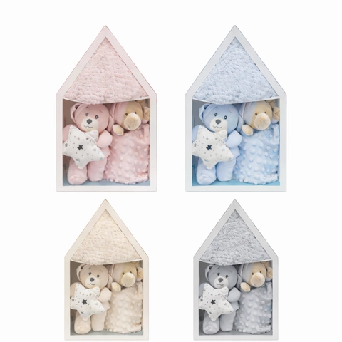 Set manta+doudou+peluche