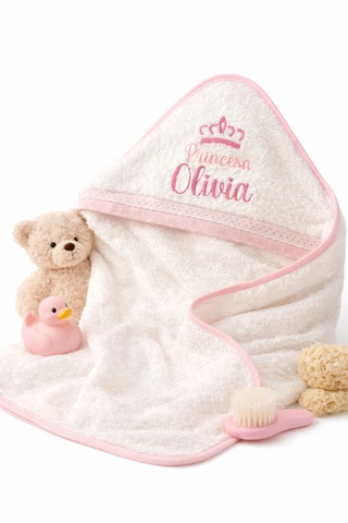 Capa de baño con puntilla